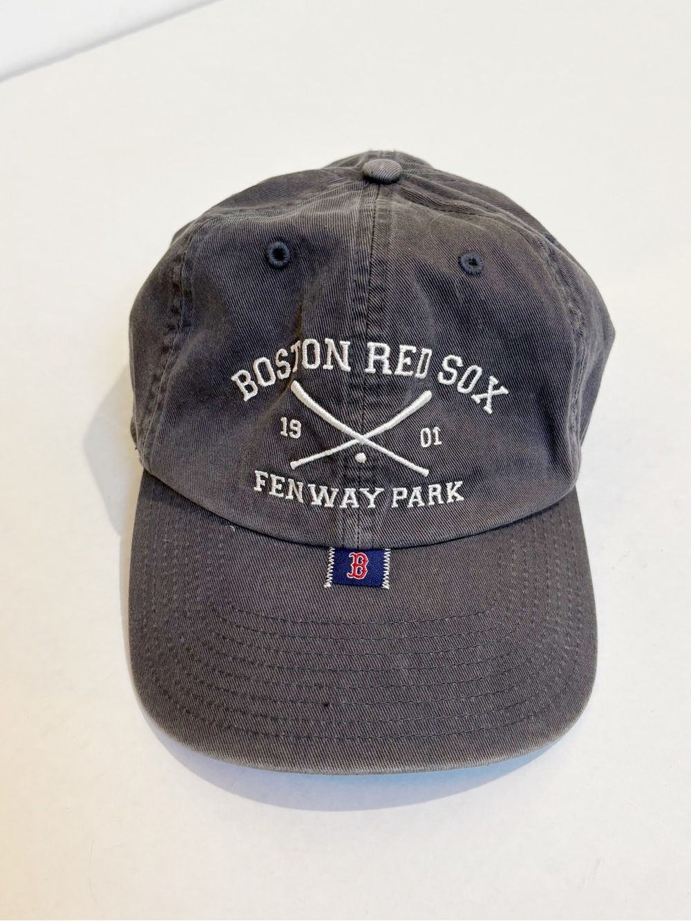 VTG Boston Red Sox Hat 47 Twins Crossed Bats Charcoal Gray Washed Dad Cap Fenway